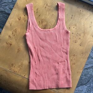 Zimmermann Pink Ribbed Sleeveless Tank Top